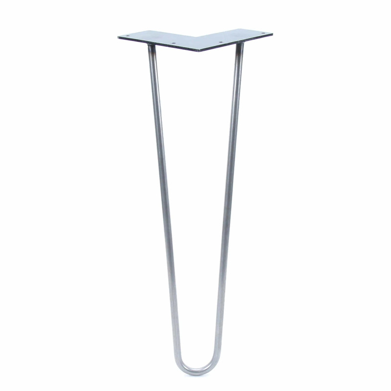 2-wire Hairpin Leg Raw Steel 3/8" x 16"